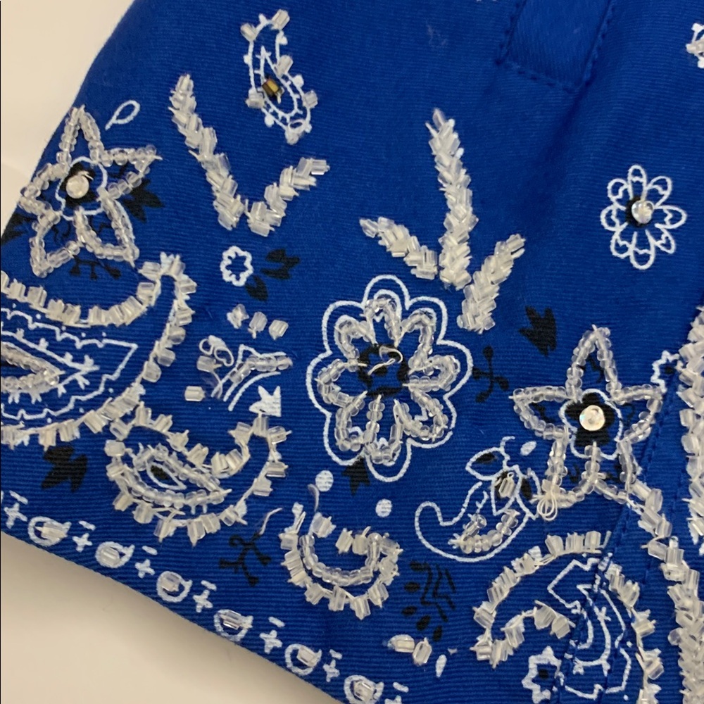 The Quacker Factory Size Small QVC Blue Jacket w/Designs & Rhinestones - Picture 5 of 12